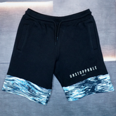 Men’s Black “Unstoppable” Printed Shorts – Stylish Cotton Blend Casual Wear