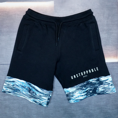 Men’s Black “Unstoppable” Printed Shorts – Stylish Cotton Blend Casual Wear