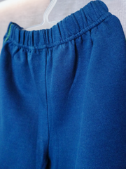 Kids Navy Blue Cotton Trouser with Elastic