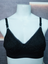 Amrij Lace Comfort Bra – Soft Non-Wired Stylish Everyday Support (Black)