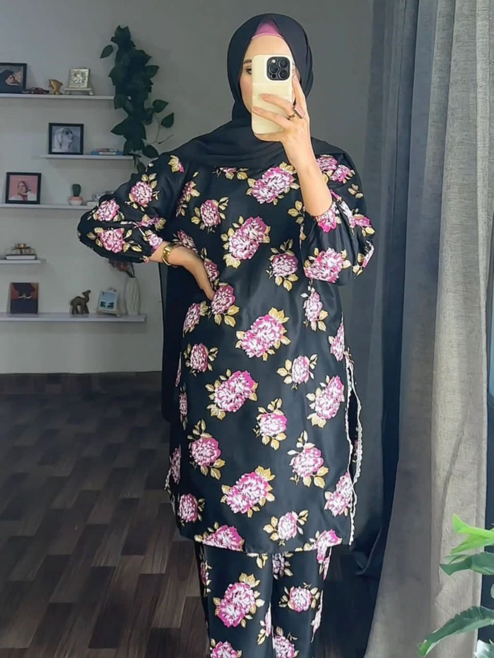 Gulab Design 3D Block Print 2Pcs - Brands Kahani