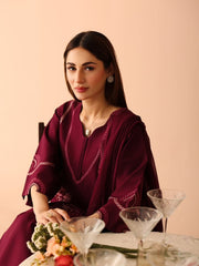 Maroon Cutwork – 3 Piece Suit - Brands Kahani