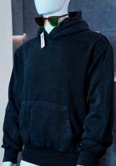 Black Rough Texture Hoodie – Street Style Comfort