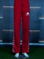 Red Fleece Trouser with Side Tape Design – Premium Streetwear Edition