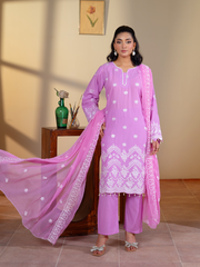 Light Pink Embroidered Lawn 3 Piece Suit with Matching Dupatta | Kahani 47