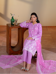 Light Pink Embroidered Lawn 3 Piece Suit with Matching Dupatta | Kahani 47