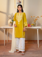 Yellow White Embroidered Ladies Suit - Kahani47 - Brands Kahani