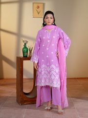 Light Pink Embroidered Lawn 3 Piece Suit with Matching Dupatta | Kahani 47