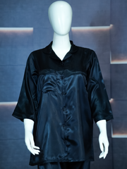 Smarty Pants Women's Silk Satin Comfort fit Shawl Collar Night Suit Pair