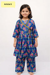 Kids Traditional Printed Kurti Trouser Set