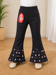 Kids Butterfly Flare Denim Pants