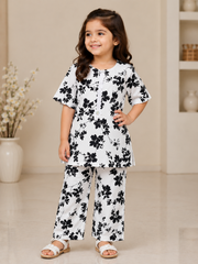 Girls Summer Printed Cute Floral Suit