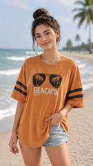 Burn Wash Drop Shoulder Girls Tee