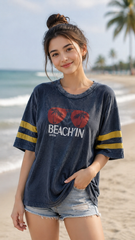 Burn Wash Drop Shoulder Girls Tee