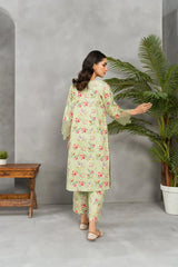 Attirepret Elegant Floral 2-Piece Cambric Suit - Brands Kahani