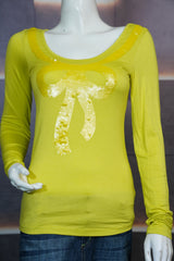 Women’s Yellow Bow Design Jersey Top