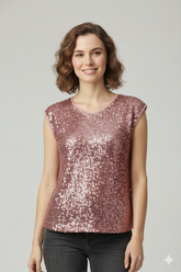 Women'S Party Top with Sequins And a Fitted Design