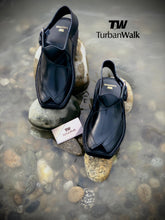 "TurbanWalk Premium Black Leather Peshawari Chappal – Handmade Traditional Footwear" - Brands Kahani