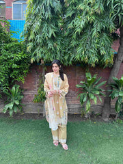 Attirepret - Exquisite Embroidered Cotton 3-Piece Suit - Brands Kahani