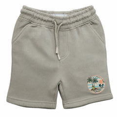 Boys Beige Cotton Shorts Printed Casual Wear