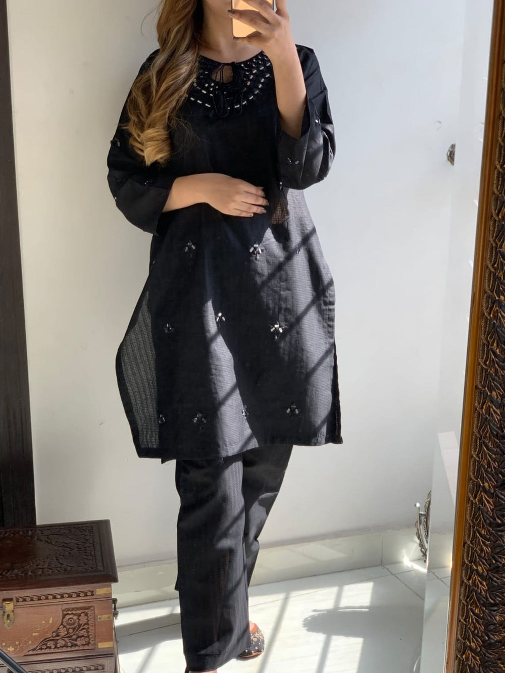 New Mirror Work EMB Cotton 2Pcs - Brands Kahani