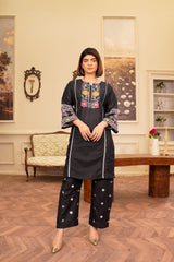 Black Flowerr Emb - Brands Kahani