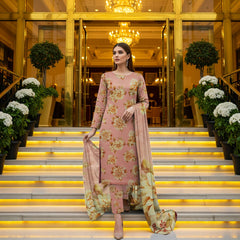 All Over Dora Linen Printed Shirt with Matching Printed Trouser & Dupatta