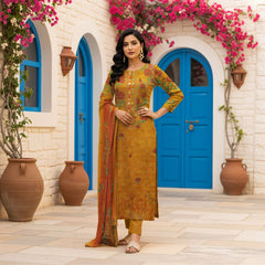 All Over Dora Linen Printed Shirt with Matching Printed Trouser & Dupatta