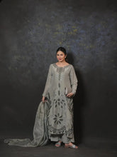 Elegant Grey Embroidered 3-Piece Lawn Suit – Festive Wear - Brands Kahani