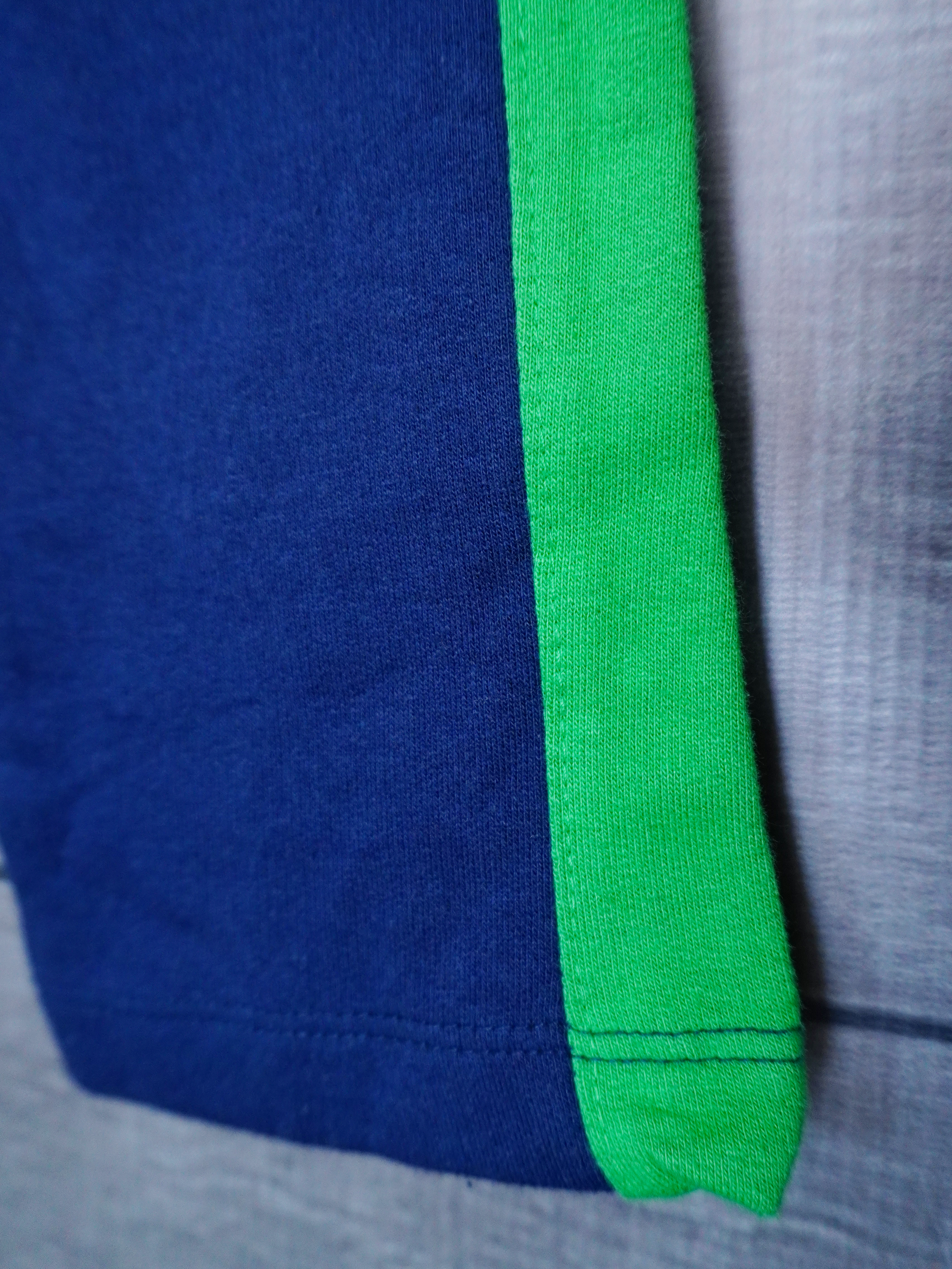 Kids Navy Blue Trouser with Green Side Stripes – Soft Cotton Elastic Waist Pants