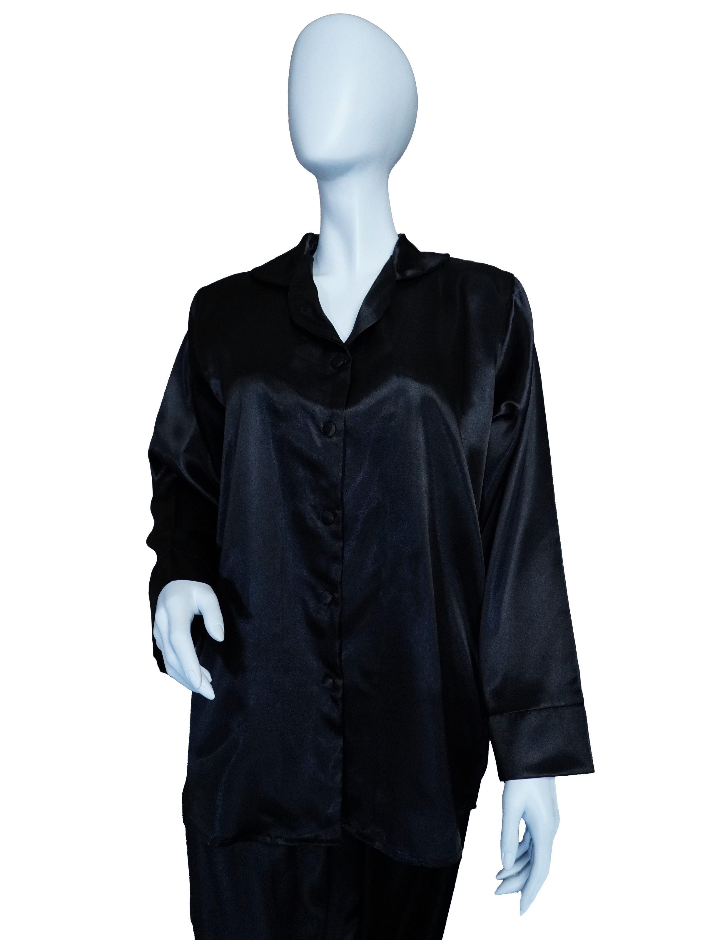 Women’s Silk Night Suit – Full Sleeves & Trouser Set