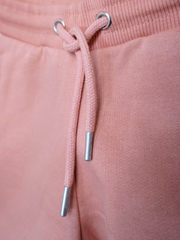 Women’s Pink Fleece Shorts – Soft Cotton Blend Casual Wear with Drawstring Waist