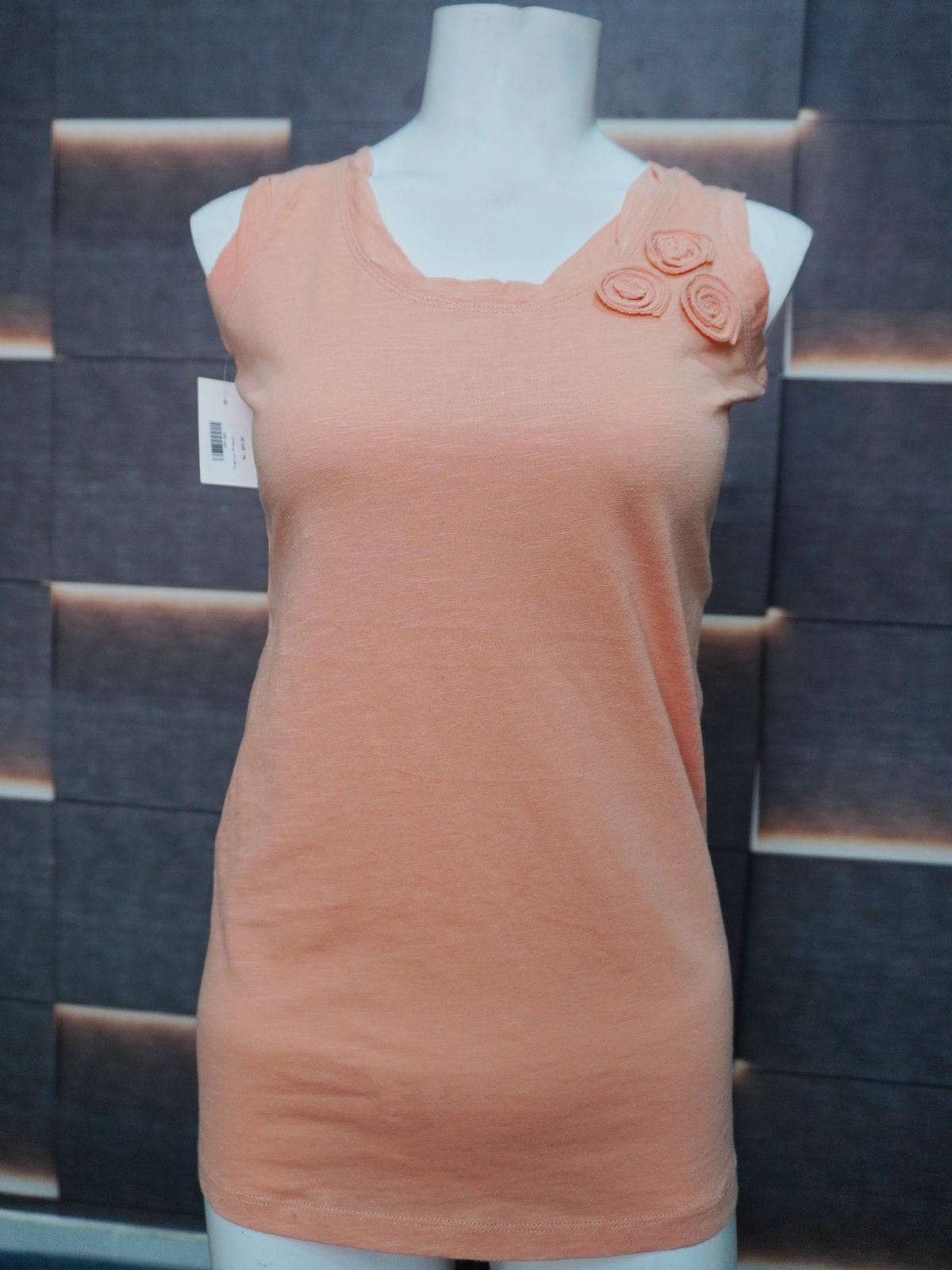 Women’s Solid Sleeveless Camisole – Soft Cotton Tank Top with Floral Shoulder Detail