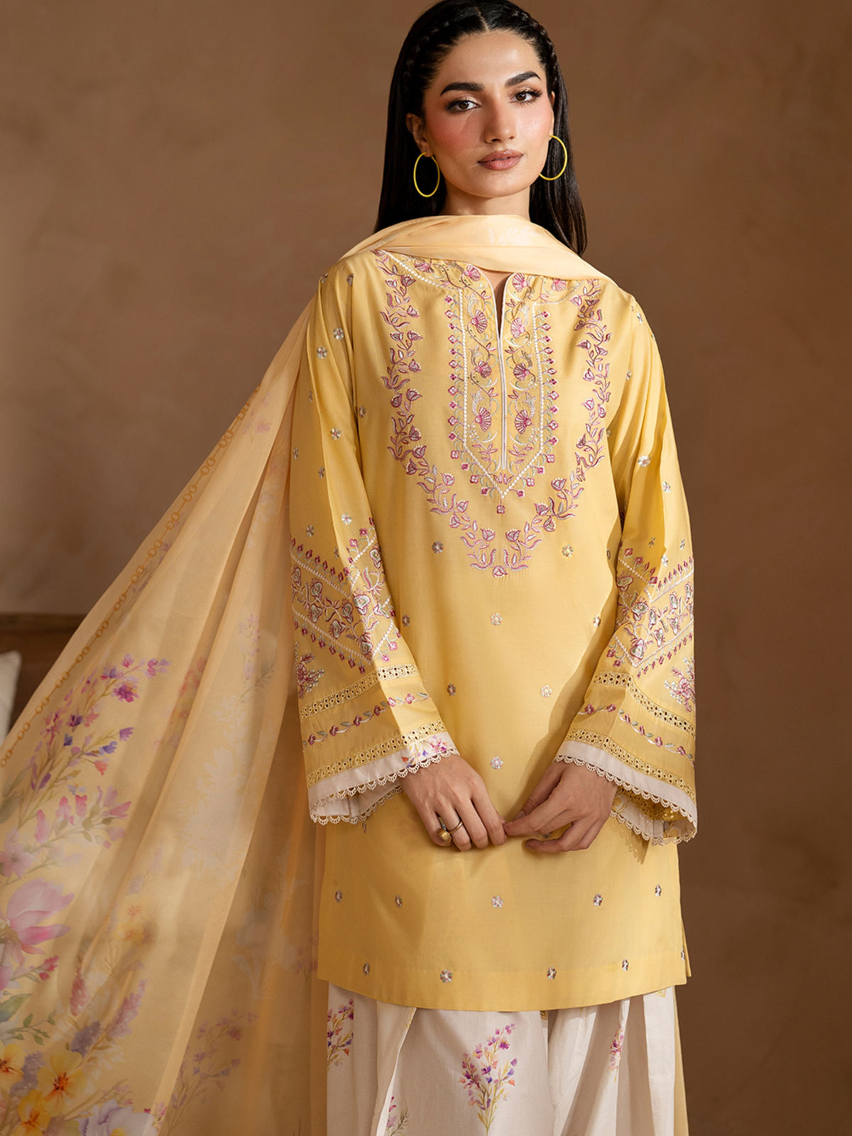 Farshi Mango Light – 3 Piece Suit - Brands Kahani