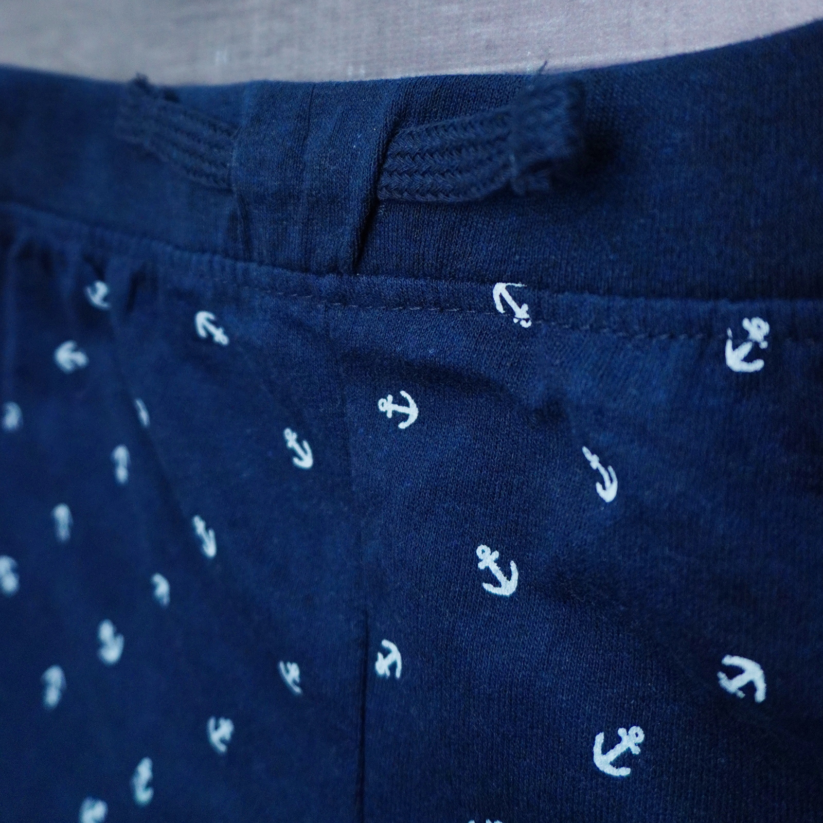 Kids Navy Blue Anchor Printed Cotton Shorts