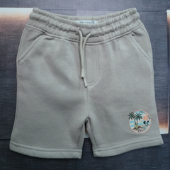 Boys Beige Cotton Shorts Printed Casual Wear