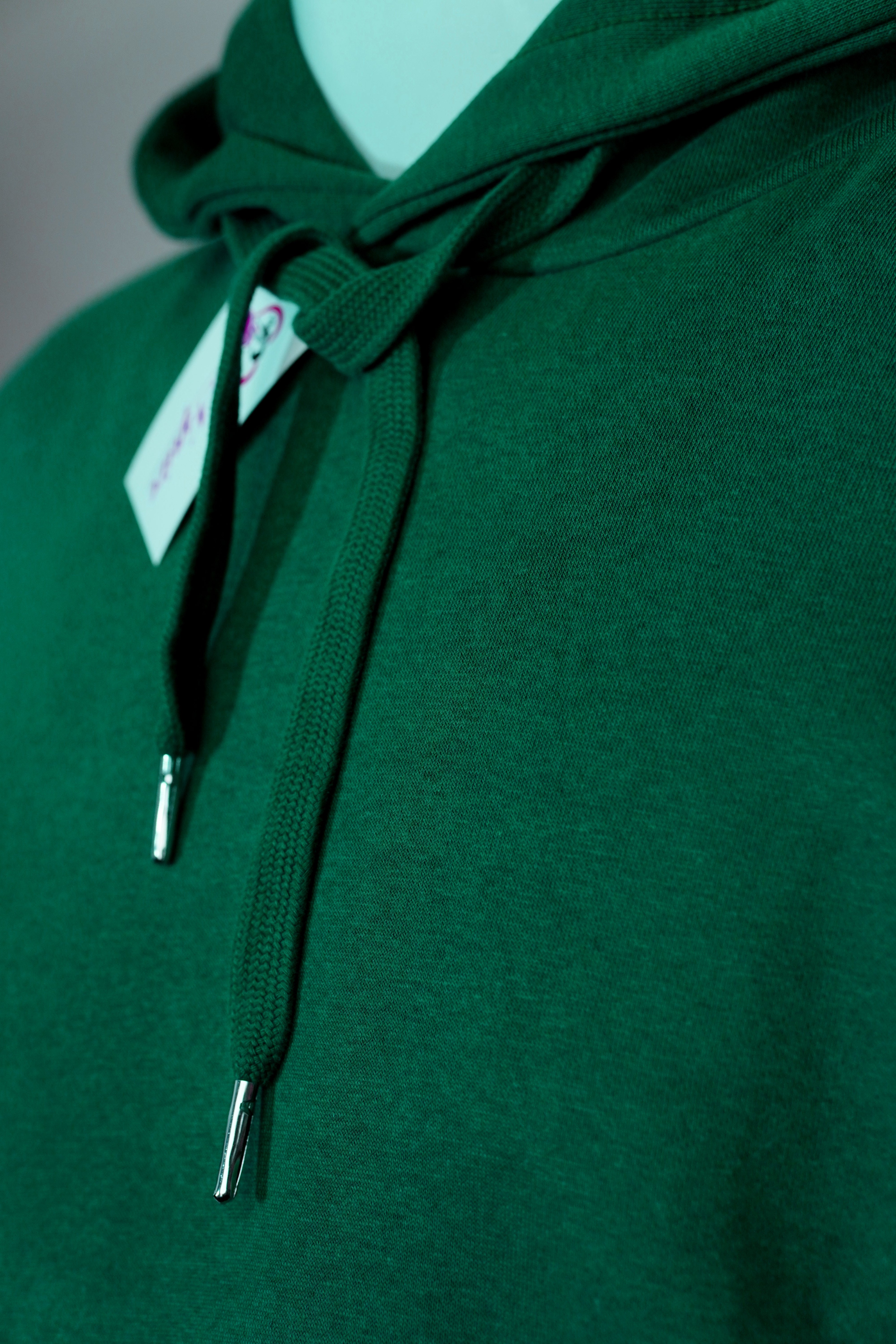 Dark Green Hoodie with Embroidered Print