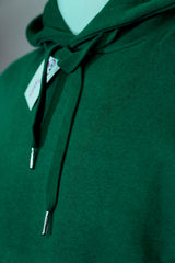 Dark Green Hoodie with Embroidered Print