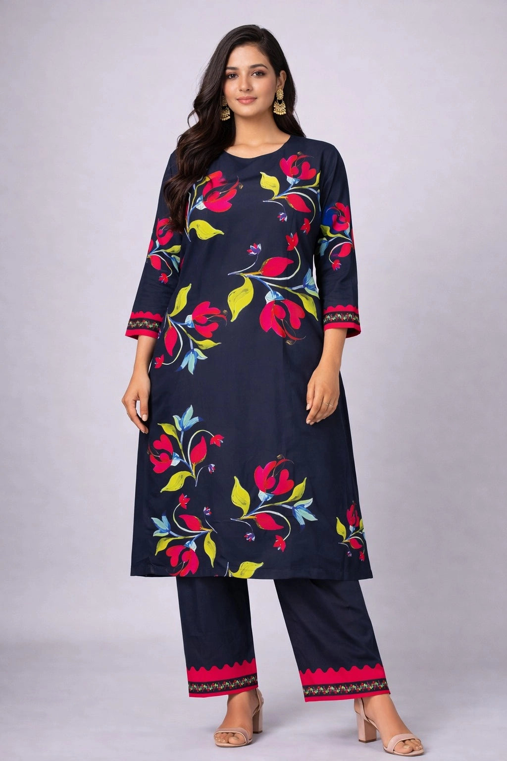 Ladies printed long suit 2 piece