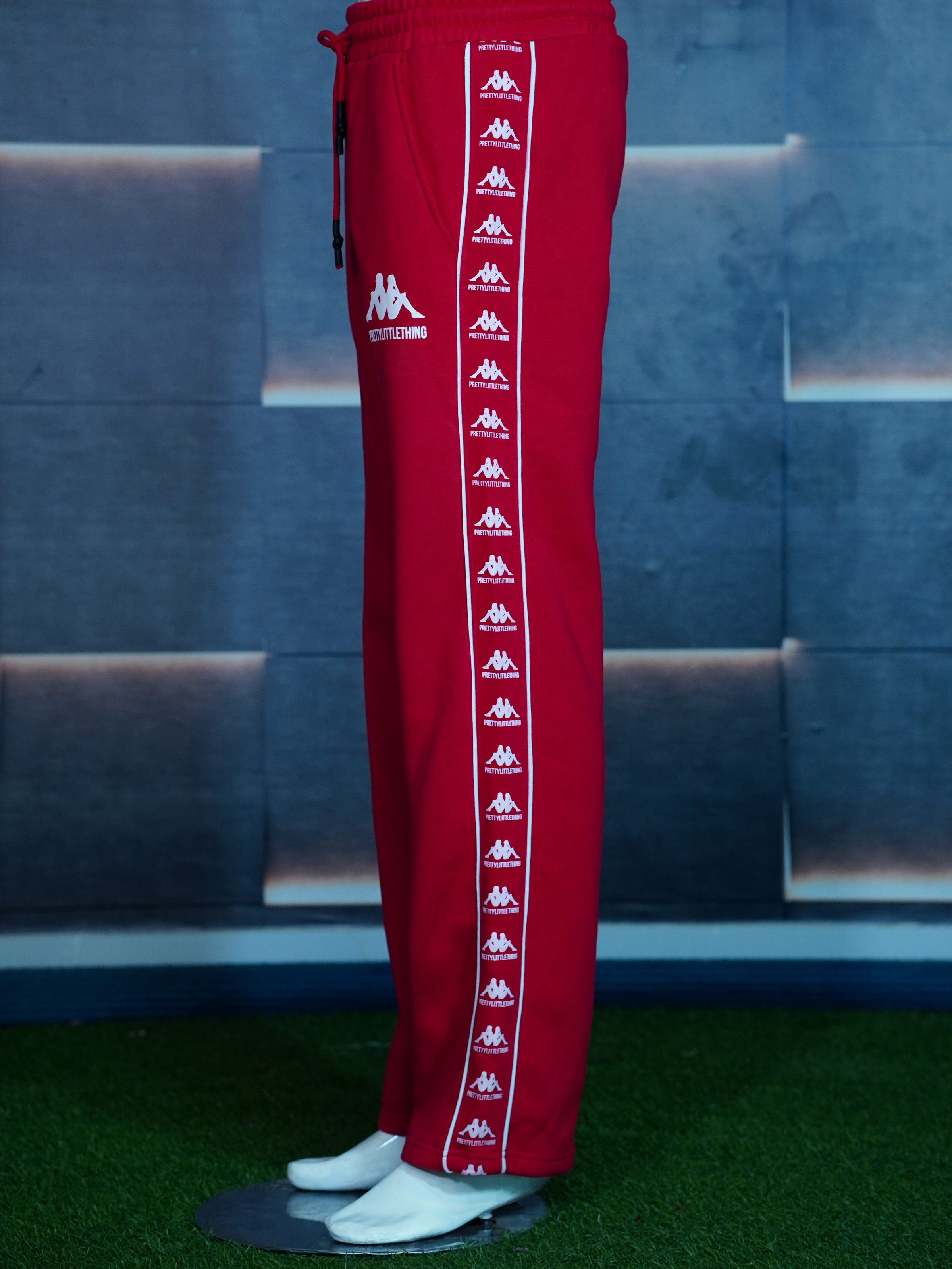 Red Fleece Trouser with Side Tape Design – Premium Streetwear Edition