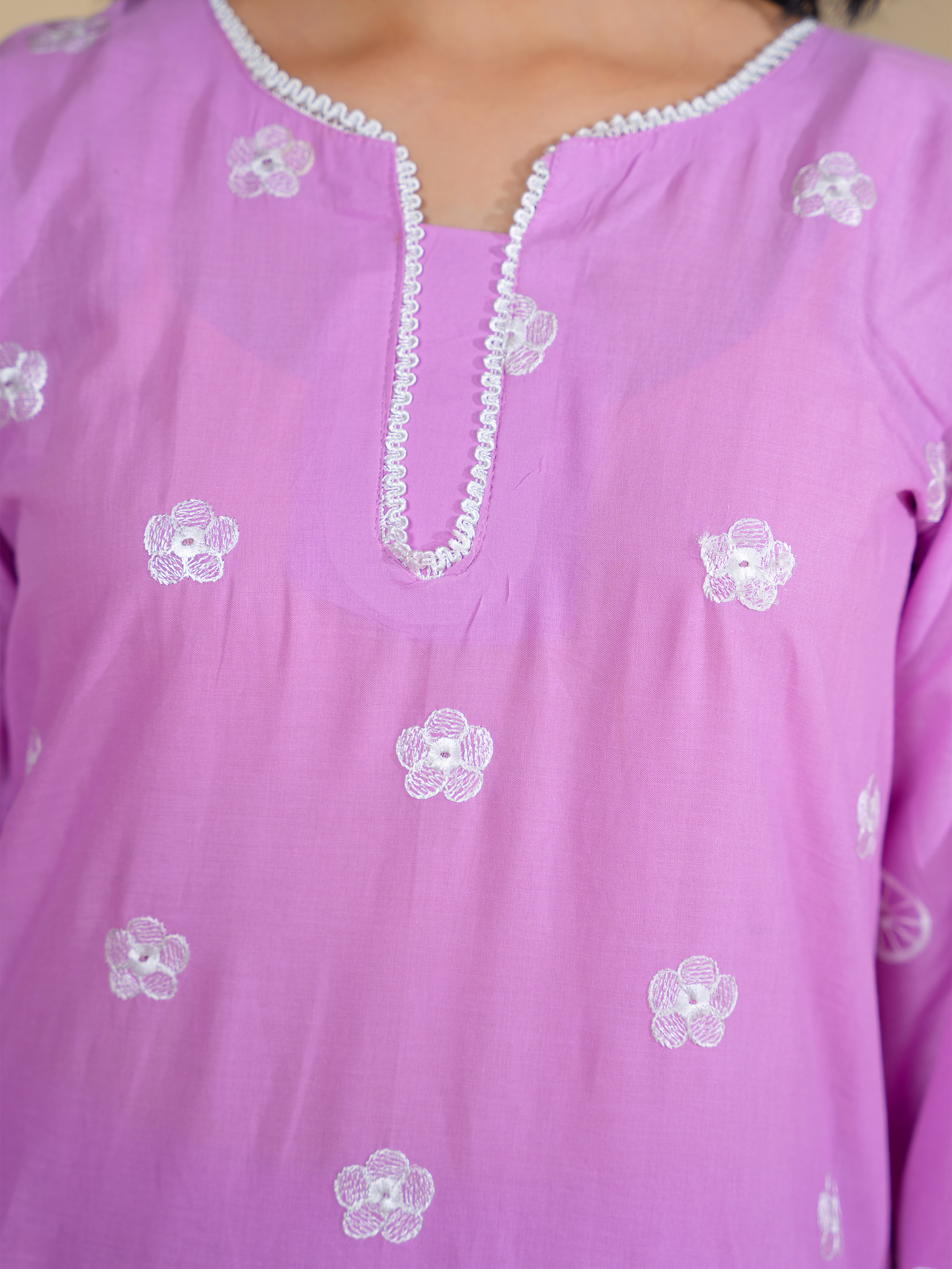 Light Pink Embroidered Lawn 3 Piece Suit with Matching Dupatta | Kahani 47