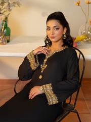 Black & Gold Embroidered 3-Piece Suit – Kahani 47