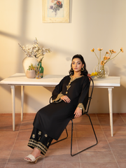 Black & Gold Embroidered 3-Piece Suit – Kahani 47