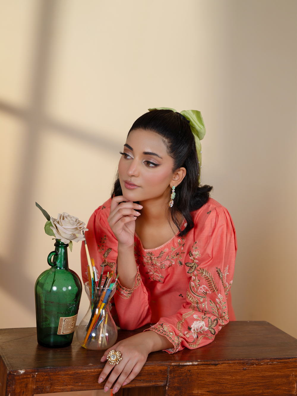 Beautiful Peach Pink Embroidered Ladies Suit - Kahani47 - Brands Kahani