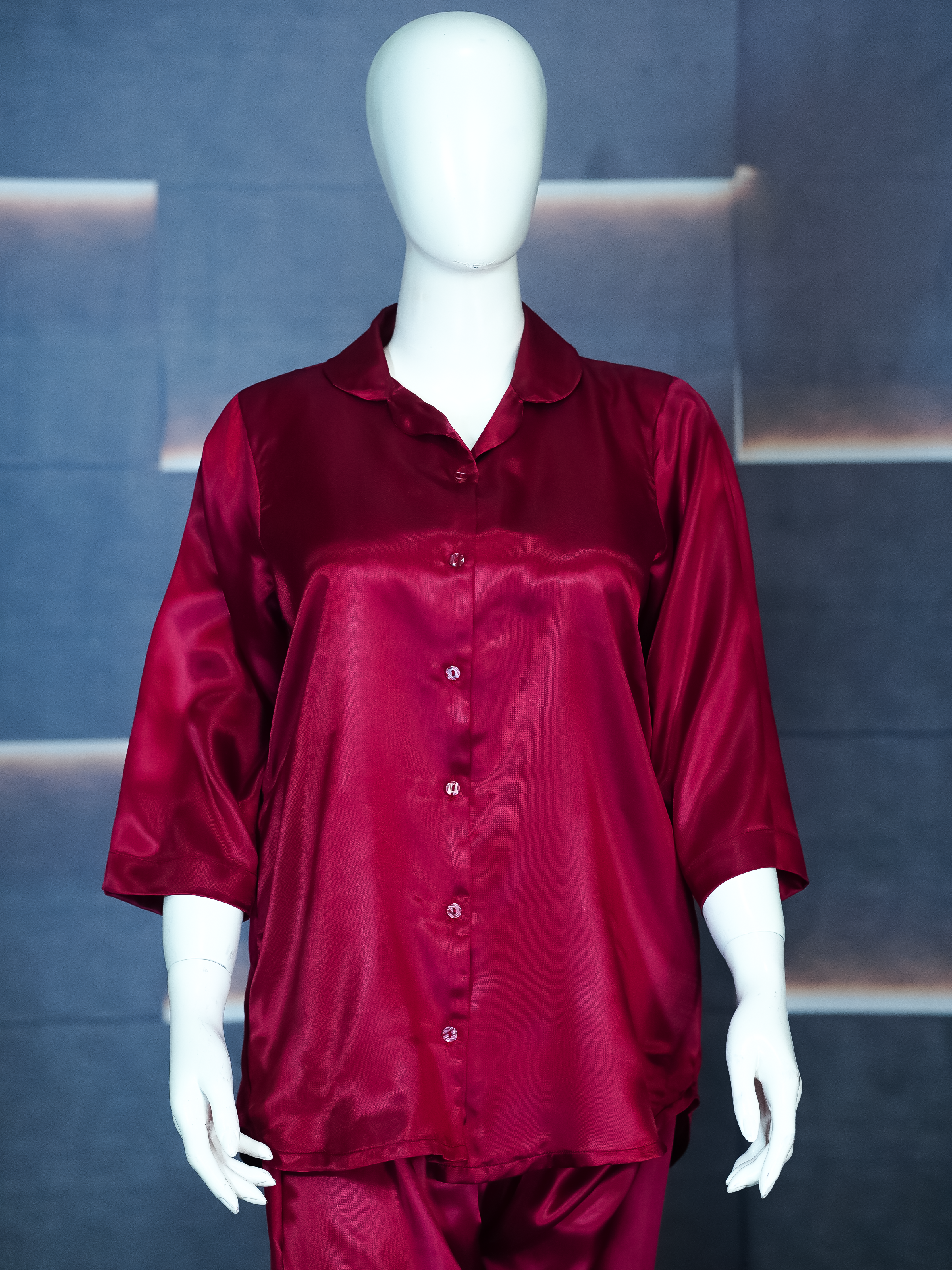 Smarty Pants Women's Silk Satin Comfort fit Shawl Collar Night Suit Pair