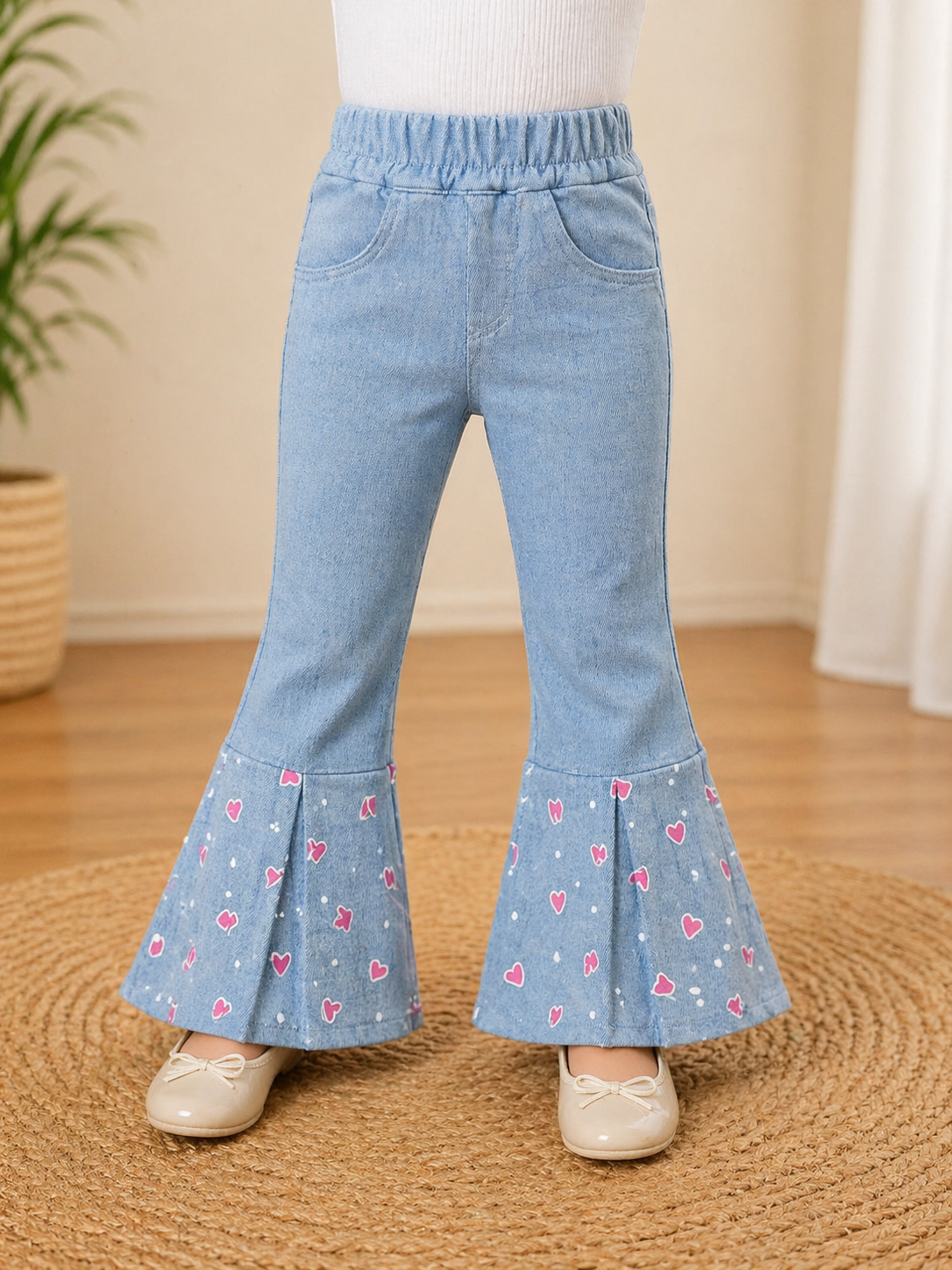 Kids Butterfly Flare Denim Pants