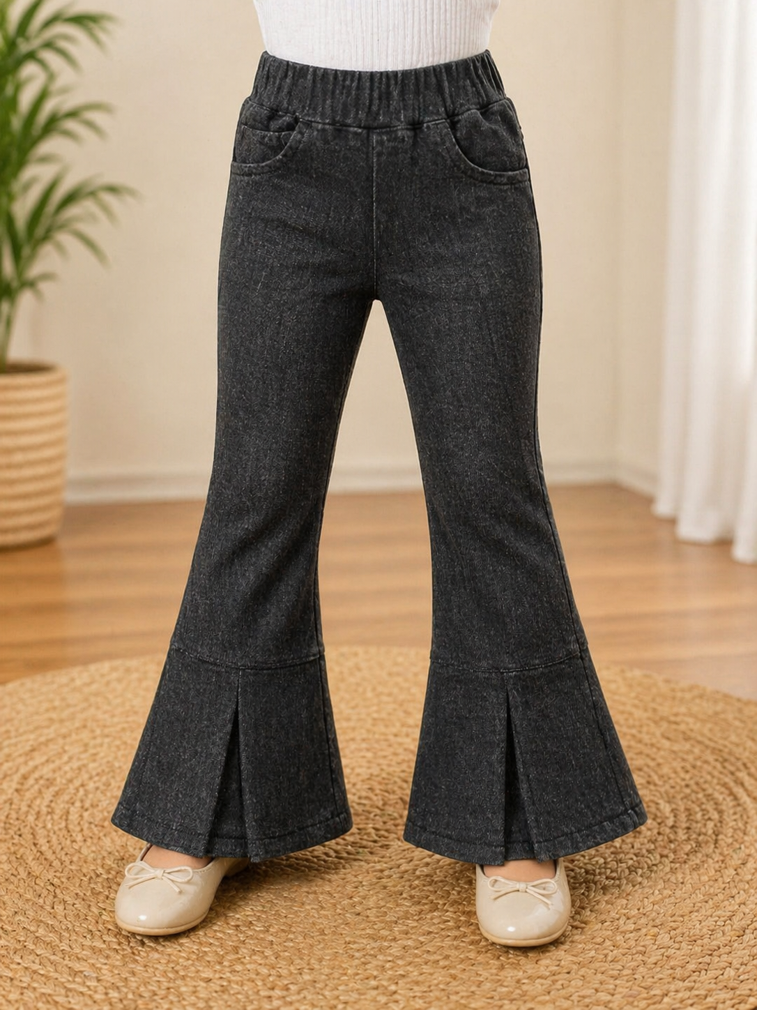 Kids Butterfly Flare Denim Pants