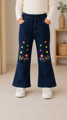 Kids Butterfly Flare Denim Pants