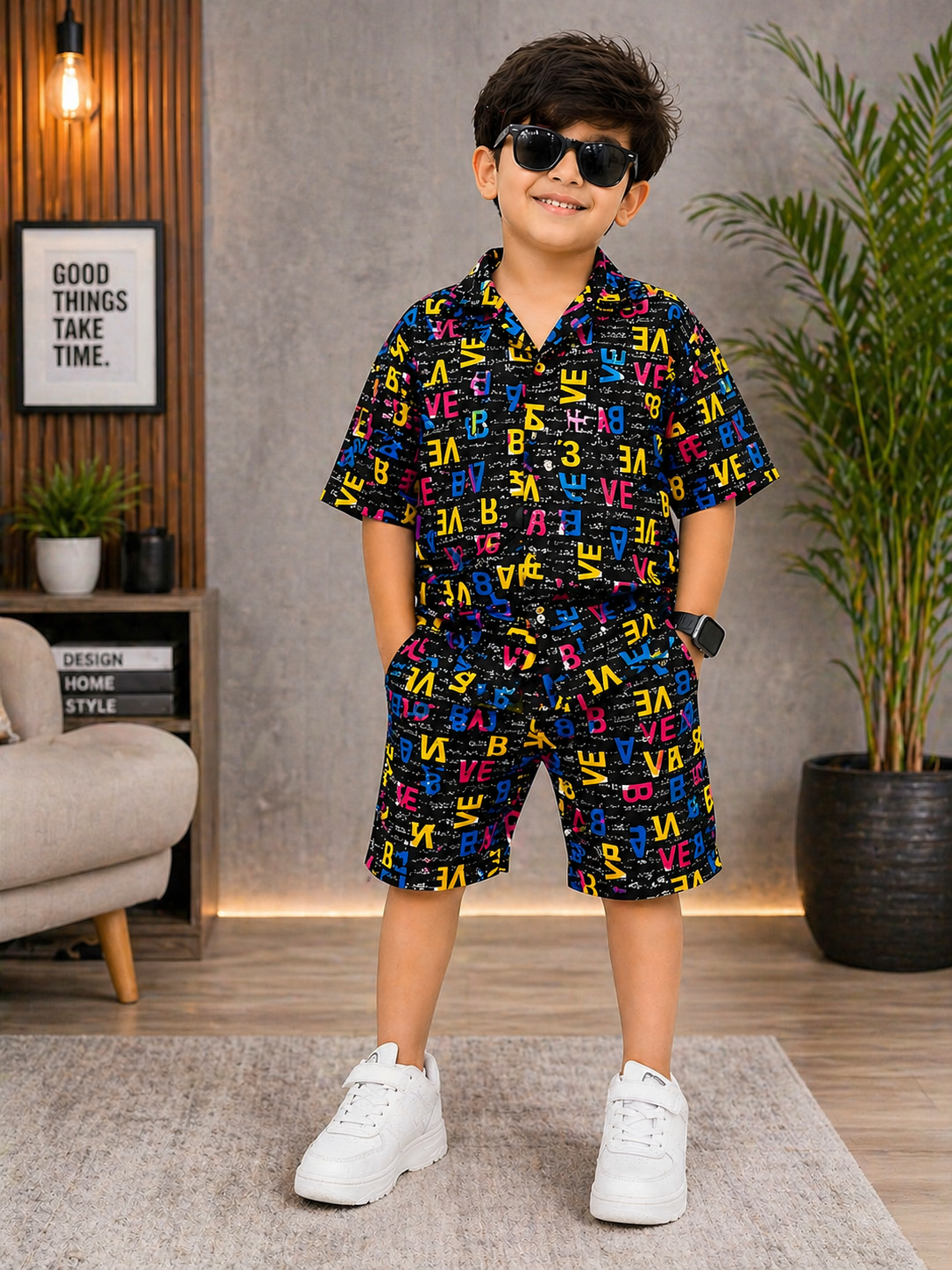 Kids Typography Design Outfit – 2 Piece Set