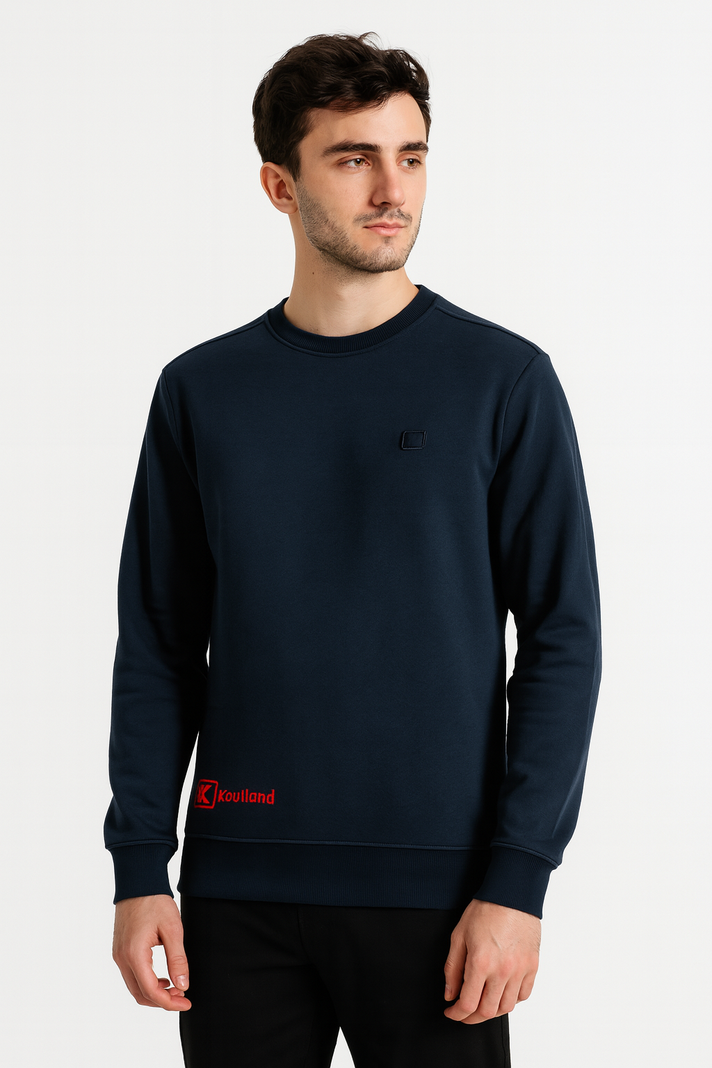 Men’s Premium Crewneck Sweatshirt with Minimal Embroidered Detail